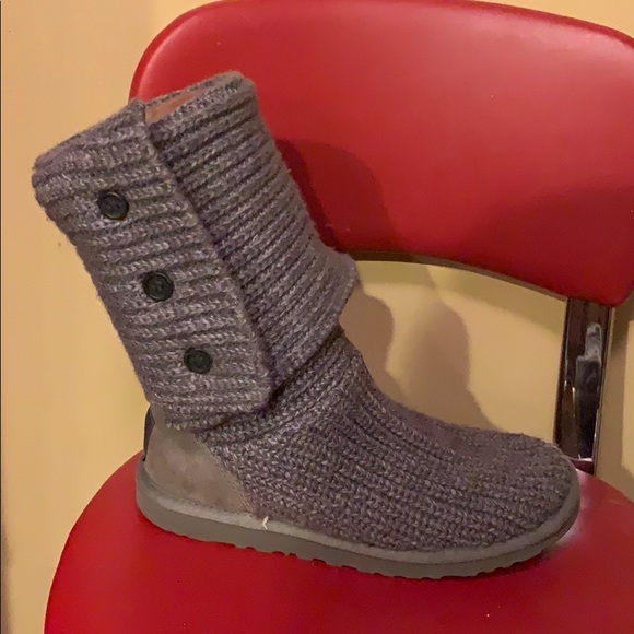 Gray UGG Women’s Classic Cardy Knit Boots - Picture 2 of 6
